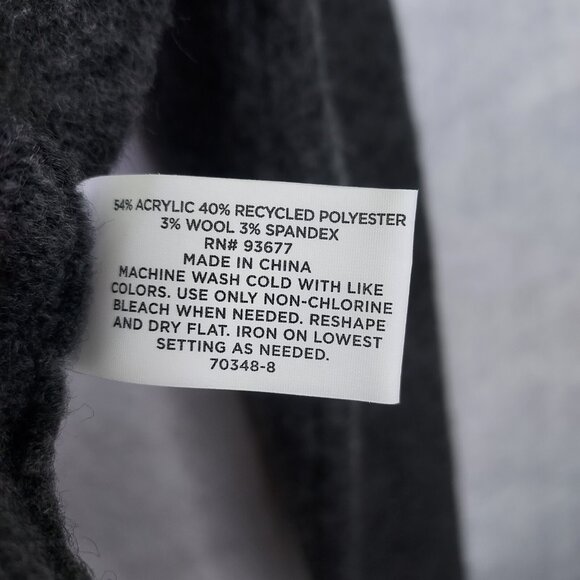 J Ferrar Cardigan Men's XL Button Front Sweater Wool Recycled Polyester Grey - Picture 5 of 10